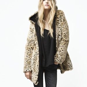 Zara cheetah fur coat with hood🐆